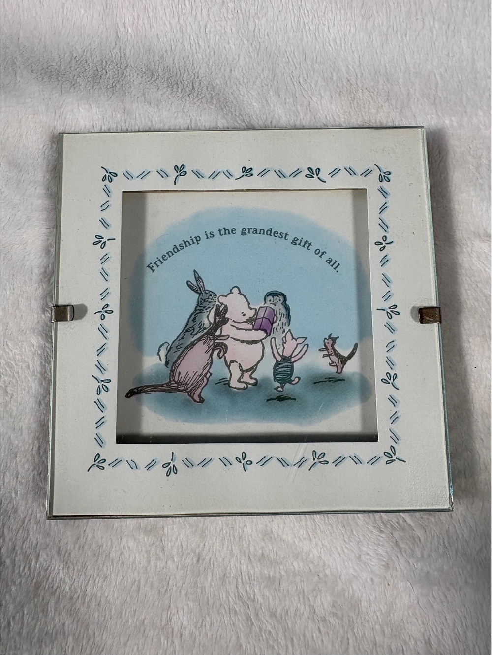 Classic Pooh Vintage Wood Photo Frame Winnie The Pooh Friendship Quote 5x5